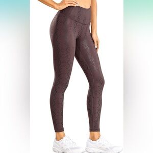 Faux Leather Snakeskin Leggings